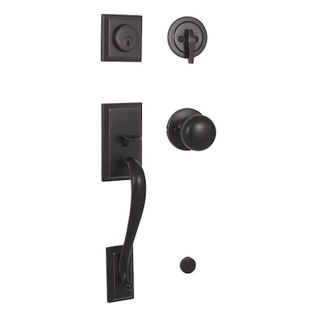 Weslock Mercy Single Cylinder Handleset with Salem Knob Oil Rubbed Bronze Finish 02830-1S1FR2D